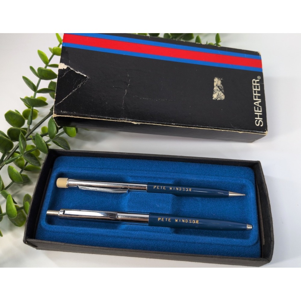 VNT SET IN BOX🚨Sheaffer Ballpoint Pen (NeedsInk) Mechanical Pencil Classic Blue